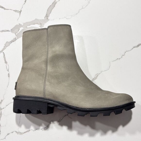 Sorel Grey Taupe Waterproof Suede Leather Ankle Boots Booties  NL3157-052 Gray 9 - Picture 3 of 13